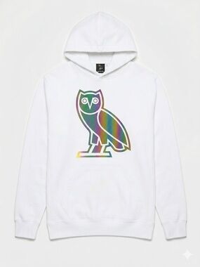 OVO October's Very Own Holographic Owl Hoodie White Large